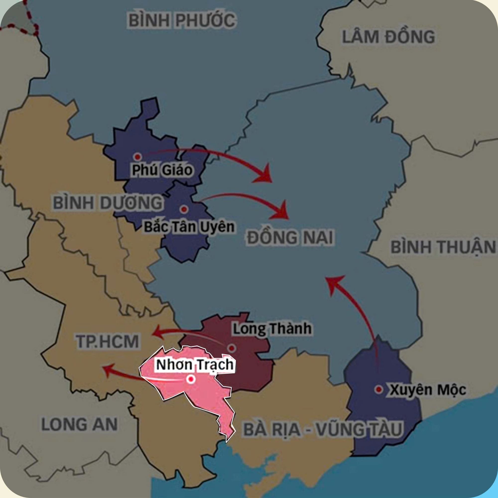 Nhơn Trạch là huyện có vai trò kinh tế trọng điểm của tỉnh Đồng Nai