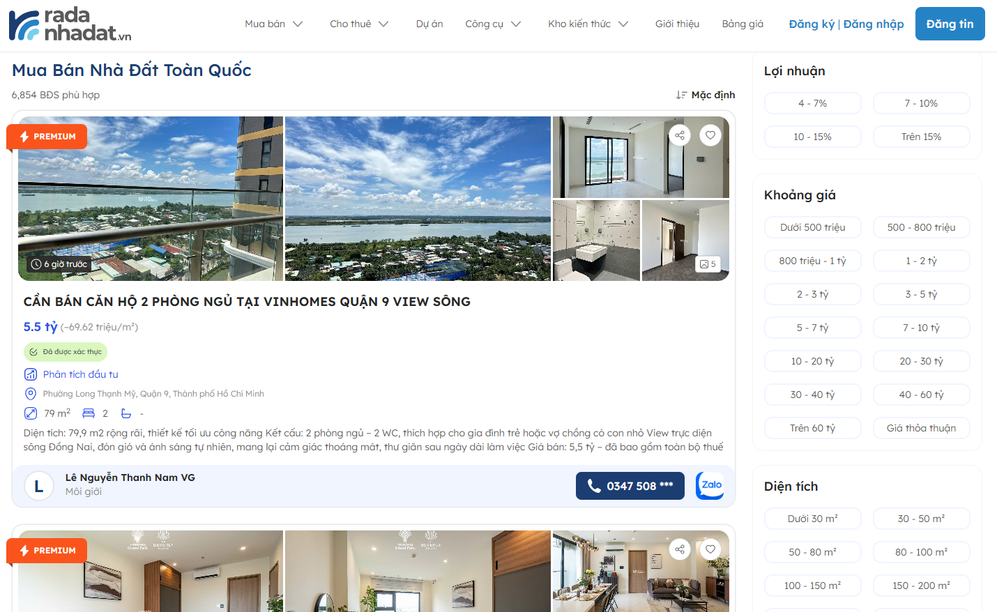 Tìm hiểu thông tin trên các trang web bất động sản hàng đầu như Radanhadat.vn,...