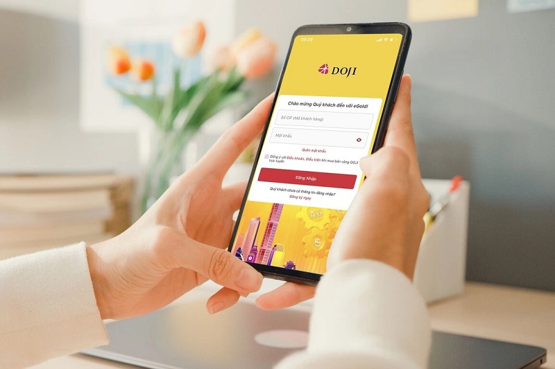 DOJI có app giao dịch vàng trực tuyến riêng biệt dành cho khách hàng
