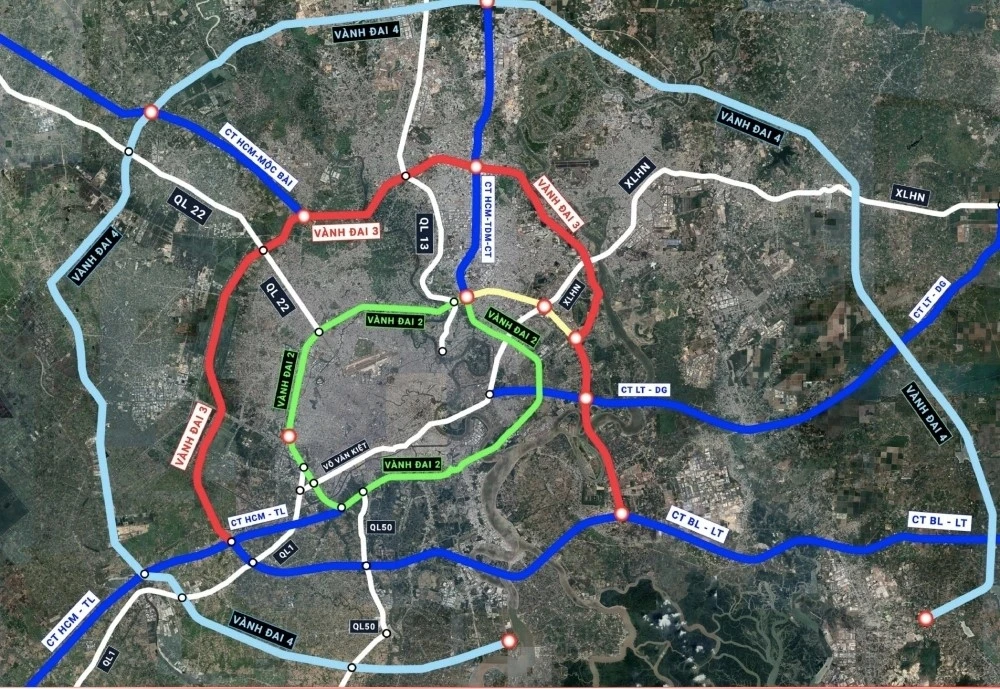 Vị trí đường vành đai 4 TPHCM