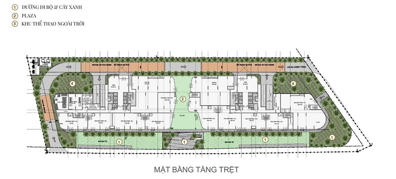 Mặt bằng tầng trệt